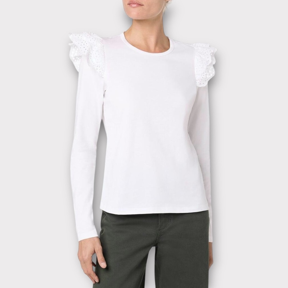 XS Joe's Jeans Eyelet Sleeve Top